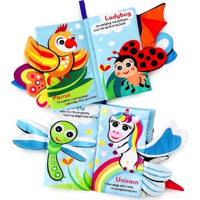 BabyBibi Touch My Wings Soft Crinkle Books for Babies - Touch and Feel Sensory Baby Sensory Toys to Help Early Development & Motor Skills - for Ages 0 Months+
