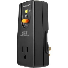 GFCI Adapter 15 Amp 3 Prongs Grounded, Waterproof, GFCI Plug Portable with One Outlet and Male Plug-in Ground Fault Circuit Interrupter to Protect Electric Safety