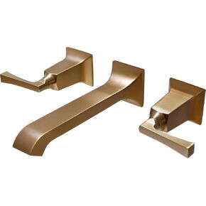 SITGES Bathroom Wall Faucet, Heavy Duty, Brass Constructed Wall Mount Faucet with Metal Lever Handles, Rough in Valve Included (Matte Black)