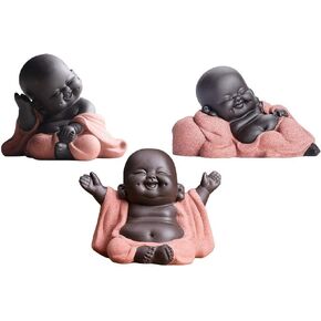 Kingzhuo A Collection of Cutie 3 Buddhas Lovely 3 Style Smiling Buddha Laughing Buddha Statue Great Details Giftable Make You Happy