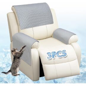 Mybow Recliner Headrest Protector, Couch Arm Chair Covers for Recliners, Sofa Head Rest Covers Washable, Non Slip Armchair Slipcovers for Leather Sofa, Sectional Cushion Cover, Pet Cat Scratch Proof