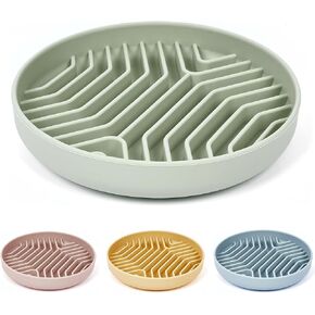 Slow Feeder Dog Bowls, Puzzle Silicone Dog Feeding Bowls with Suction Cups, Anti-Choking, Non-Slip Design, Reduces Boredom, Anxiety, Ideal for Medium to Small Dogs & Cats - XAQMHSW