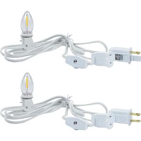 Chainable Accessory Cord with C7 LED Light Bulbs, 6Ft Indoor Blow Mold Light Cord with Male and female plugs for Halloween Pumpkins Christmas Village Houses and Craft Projects Decoration 4Pack in Saudi Arabia