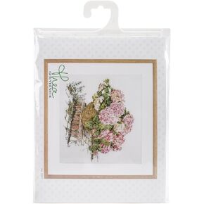 Thea Gouverneur - Counted Cross Stitch Kit - Pink Hydrangea - Aida - 16 Count - for Adults - 2047A