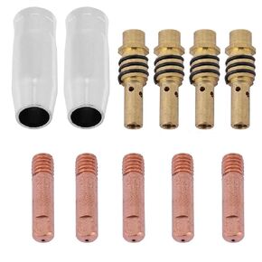 Welder Replacement Parts 11 Pcs Welding Torch Tip, 15Ak Nozzle Tip Holder Nozzles Tips Holders Mig Welder Consumable Accessory Welding Gun Accessory Kit