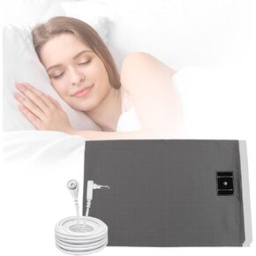 Grounding Sheet, Grounding Mat for Bed with Grounding Cord, Reduce Painful, Inflammation, Improves Sleep, 5% Silver Fiber with 95% Cotton, (27x52IN,Grey)