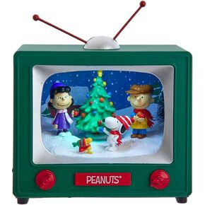 Peanuts Kurt Adler 6-Inch Battery Operated Outdoor Scene Musical TV Table Piece
