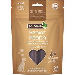 Get Naked Dental Sticks Grain-Free Chicken Flavor Dog Treats, Senior Health Small 6.2-oz Bag