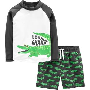 Simple Joys by Carter's Toddlers and Baby Boys' Swimsuit Trunk and Rashguard Set