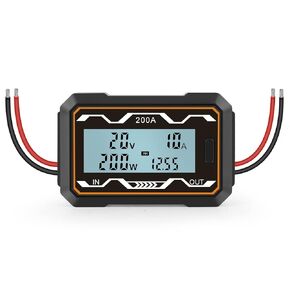 200A RC Watt Meter High Precision Power Analyzer Digital LCD Screen Amp Meter for Voltage(V) Current(A) Power(W) Charge(Ah) and Energy(Wh) Measurement