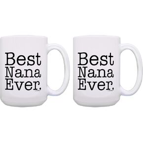 ThisWear Mother's Day Gift Best Nana Ever Gift Ideas for Grandma Birthday Gift 11oz Ceramic Coffee Mug Tea Cup White