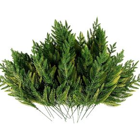 ZYP 50 PCS Christmas Artificial Pine Needles Branch Garland Artificial Green Pine Needles Branch, Fake Craft Greenery Pine Picks for DIY Wreath Christmas Embellishing and Home Garden Decor in Kuwait