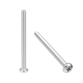 uxcell M8x100mm Machine Screws Pan Phillips Cross Head Screw 304 Stainless Steel Fasteners Bolts 4Pcs