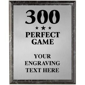Bowling Plaques, Personalized Bowling 300 Perfect Game Trophy Plaque Award, Great Custom Engraved Bowling Team Gifts Prime