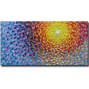 24*48 inch Wall Art Hand-Painted Framed Flower Oil Painting On Canvas in Kuwait