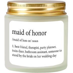 Scented Candle Maid of Honor Proposal Gifts - Lavender Soy Wax Candle - Bridesmaid Proposal Gifts - Will You be My Maid of Honor Gifts for Friends Girls Women 4oz