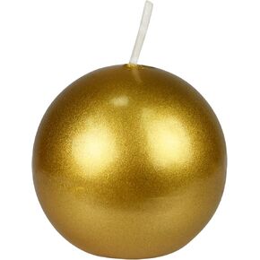 6-Piece Ball Candles, 3-Inch, Metallic Gold