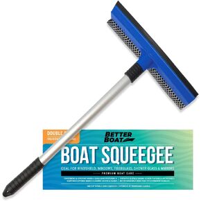 Window Squeegee for Car Windows or Boats Windshield Squeegee Long Handle and Scrubber Cleaning Tool Window Cleaner and Washer with Big Sponge Boating, Auto & RV Accessories Kit and Shower Glass Doors