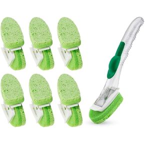 Libman 1 Dish Wand and 6 Dishwand Refill Replacement 2 Packs Soap Dispenser Dish Sponge 12 Pack Refills Nonscratch Dishwand Holder Handle Dishwashing Scratch Free