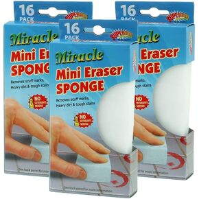Superior Magic Eraser Sponge 16 Pack- Mini Cleaning Sponge for Floor, Wall, Melamine Sponge Furniture Removes: Scuffmarks, Dirt, and Tough Stains… (16)