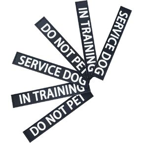 PawistaPal 6-Pack Service Dog Patch, in Training Dog Patch & Do Not Pet Patch with Hook Back, 6x1" UV-Printed Velcro Patch for Dog Harness, Without Loop (6 Patch, 6 * 1 inch)
