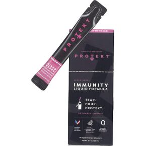Protekt IMMUNITY - Immune Support Liquid Formula with Zinc and Vitamin C - Natural, Sugar-Free Antioxidant and Vitamin Drink Mix Packets - Pack of 10 - Mixed Berry