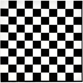Gift Boutique 100 Black & White Checkered Luncheon Napkins Disposable Paper Checkered Plaid Lunch Napkin for Racing Car Picnic Camping Birthday Party