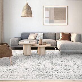 Area Rug 8x10 Washable Rugs for Living Room Soft Large Area Rug Non Slip Vintage Rug Boho Distressed Accent Rug Indoor Low Pile Throw Carpet for Bedroom Nursery Home Office Dining Beige in Saudi Arabia