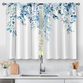 Aimego Wooden Barn Door Kitchen Curtains - Country Wood Farmhouse Rustic Farm Retro Western Cafe Short Tier Curtains Decor for Living Room Rod Pocket Window Drapes 36 Inch Length 2 Panels 28"x36" in Kuwait