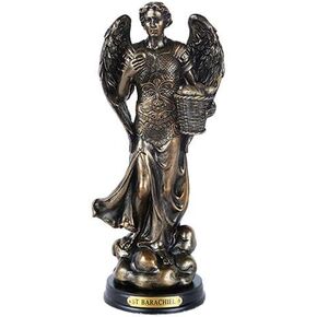 Pacific Giftware St. Barachiel Archangel Blessings from God Figurine 8 Inch Tall Wooden Base with Brass Name Plate
