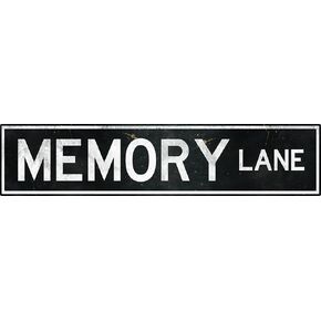Memory Lane Metal Sign 18x4 Inch - Embossed Rustic Wall Art Decor for a Touch of Nostalgia - Weathered Vintage Sign for Home