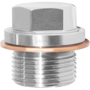 Joywayus 2pcs M10x1 Thread Stainless Steel Rods By CNC Hex Head Corrosion Resistant Plugs Pipe Fitting
