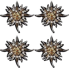 BEUNITONE 4pcs Evil Eye Embroidery Beaded Patch Iron/Sew On Sequined Applique Eyes Embroidery Garment Cloth Patch Sparkling Eye Patches for DIY Jeans Handbags Backpacks Jacket Shoes Hat