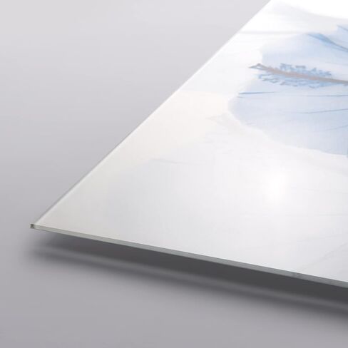 لوحة فنية جدارية من الزجاج المقوى العائمة بدون إطار من Empire Art Direct جاهزة للتعليق، 60.96 سم × 60.96 سم، زهور بالأشعة السينية الزرقاء in Kuwait