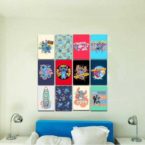 Disney Lilo and Stitch Mini Poster Set - Stitch Room Decor Bundle with 12 Mini Lilo and Stitch Wall Art Posters Plus Stitch Stickers, More | 6" x 4" Stitch Posters for Walls in Saudi Arabia
