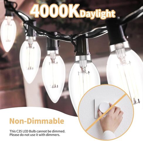 E12 LED Bulb Candelabra 40W Equivalent LED Chandelier Light Bulbs, 2700K Warm White, Non-Dimmable, 450Lumens Vintage LED Edison Bulb, CRI 80+, Clear Glass, Pack of 6 in Saudi Arabia