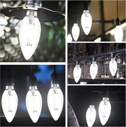 E12 LED Bulb Candelabra 40W Equivalent LED Chandelier Light Bulbs, 2700K Warm White, Non-Dimmable, 450Lumens Vintage LED Edison Bulb, CRI 80+, Clear Glass, Pack of 6 in Saudi Arabia