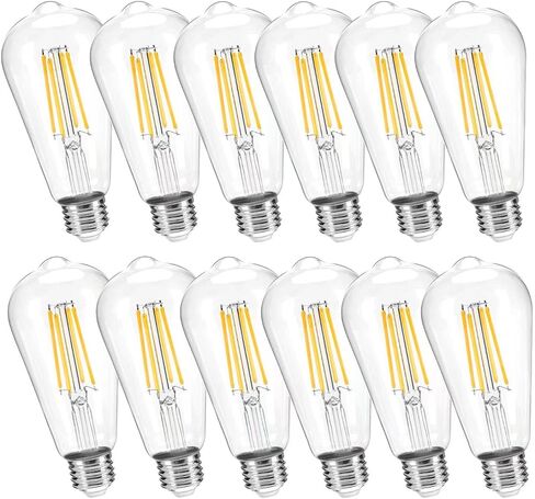 E12 LED Bulb Candelabra 40W Equivalent LED Chandelier Light Bulbs, 2700K Warm White, Non-Dimmable, 450Lumens Vintage LED Edison Bulb, CRI 80+, Clear Glass, Pack of 6 in Saudi Arabia