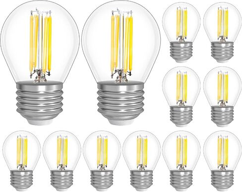 E12 LED Bulb Candelabra 40W Equivalent LED Chandelier Light Bulbs, 2700K Warm White, Non-Dimmable, 450Lumens Vintage LED Edison Bulb, CRI 80+, Clear Glass, Pack of 6 in Saudi Arabia