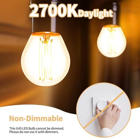 E12 LED Bulb Candelabra 40W Equivalent LED Chandelier Light Bulbs, 2700K Warm White, Non-Dimmable, 450Lumens Vintage LED Edison Bulb, CRI 80+, Clear Glass, Pack of 6 in Saudi Arabia