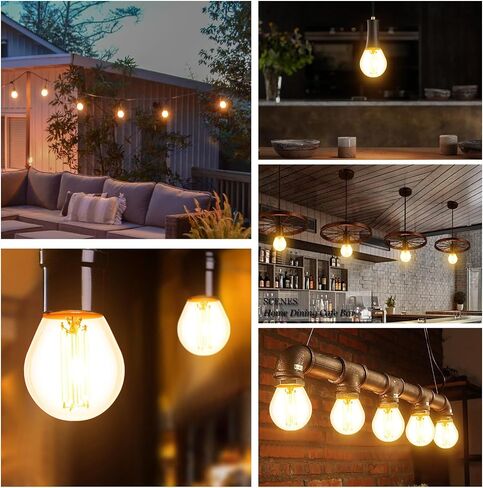 E12 LED Bulb Candelabra 40W Equivalent LED Chandelier Light Bulbs, 2700K Warm White, Non-Dimmable, 450Lumens Vintage LED Edison Bulb, CRI 80+, Clear Glass, Pack of 6 in Saudi Arabia