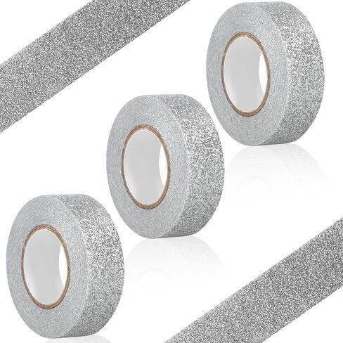 Mozeat Lens 3 Rolls Glitter Washi Tape 5/8" (15mm) Red Decorative Tape Red Glitter Washi Tape Decorative Adhesive Tape Craft Self Adhesive Stick on Sticky Glitter Trim, 5.5yd/Roll in Saudi Arabia