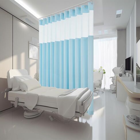 5x8ft Hospital Curtains with Grommets Medical Privacy Fire Retardant Hospital Curtains for SPA Lab Clinic Room Divider (1 Panel, Blue, 5x8ft) in Kuwait