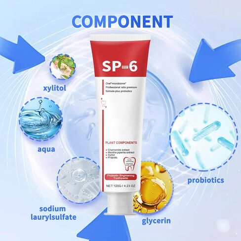 Sp-6 Ultra Whitening Toothpaste, Upgrade - 2PCS Sp6 Probiotic Brightening Toothpaste, Fresh Breath, Deep Cleaning & Care 120g in Saudi Arabia
