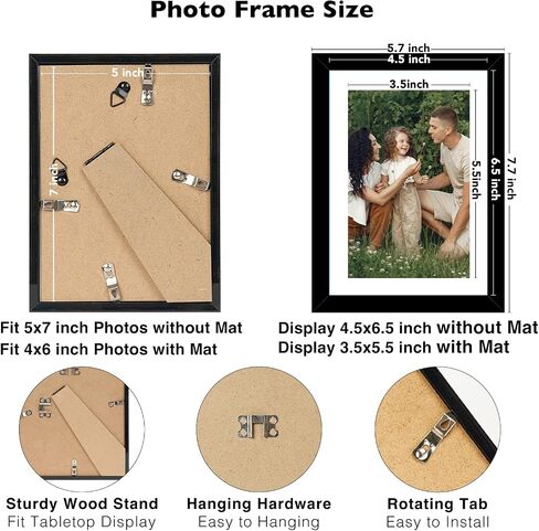 18 Packs 4x6 Picture Frames Black, 4x6 Frames Bulk, Gallery Wall Frame Set, 4 by 6 Frame Set of 18, Collage Wall Decor Photo Frames Set for Wall Hanging and Tabletop, Black in Saudi Arabia
