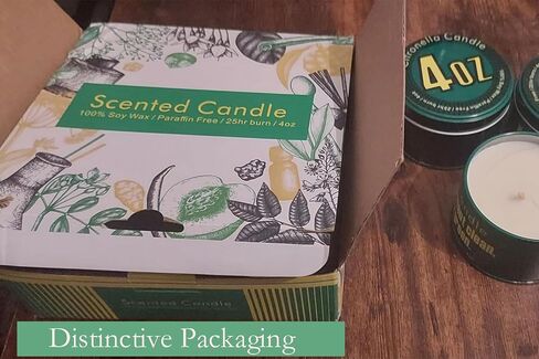 مجموعة شموع للعلاج العطري مكونة من 4 قطع، شموع معطرة لديكور المنزل، شموع مرطبان مع شمع الصويا، شموع فاخرة للمنزل، هدية عيد ميلاد in Kuwait