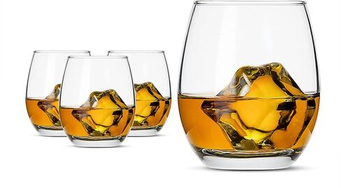 LUXU Stemless Wine Glasses(Set of 4)-20 oz,Crystal Wine Cups for Red or White Wine,Large Water Juice Glasses,No Stem Glass Beverage Cups,Clear Drinking Tumblers for Any Occasion in Saudi Arabia