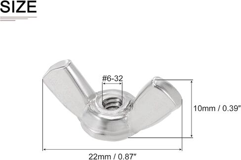 1/2-13(D) Butterfly Wing Nuts - 1Pack - Good for Construction Industry - 304 Stainless Steel Butterfly Wing-Nut - Silver in Saudi Arabia