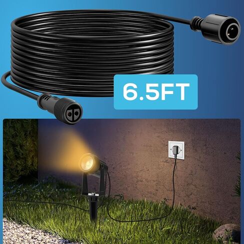2pcs 6.5FT Extenstion Cord for Landscape Spotlights, NOT Smart Landscape Lights in Saudi Arabia