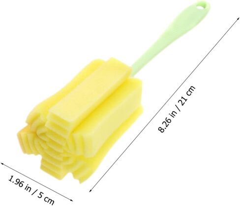 BESTOYARD 2pcs Long Handle Sponge Brush Sponge Cleaning Brush Glass Water Bottles Bottle Cleaner Brush Bottle Sponge Brush Drain Cleaner Foam Mug Brush Feeding Bottle Plastic Cup in Kuwait
